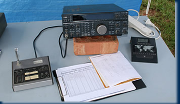 Radio table on the John Moyle Field Day Comp